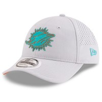 Men's Miami Dolphins New Era Gray 2018 Training Camp Official 9TWENTY Adjustable Hat 3060699